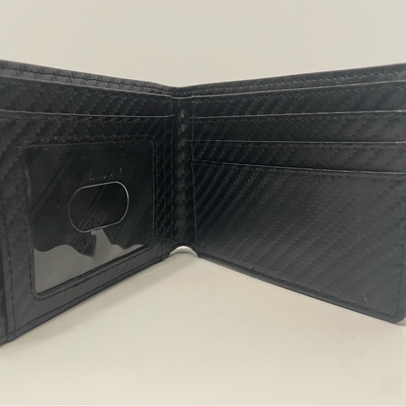 Men’s Zitahli Black Carbon Wallet Bi-Fold 6 Slots ID Window Slim Pre-Owned - Picture 2 of 5
